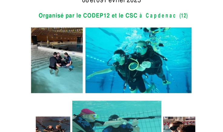 Stage EH1 Bi Commissions Scaphandre et TSC organisé par le CODEP12 et le CSC de Capdenac club support  le 8 et 9 Février 2025 à Capdenac